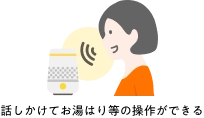 話しかけてお湯はり等の操作ができる